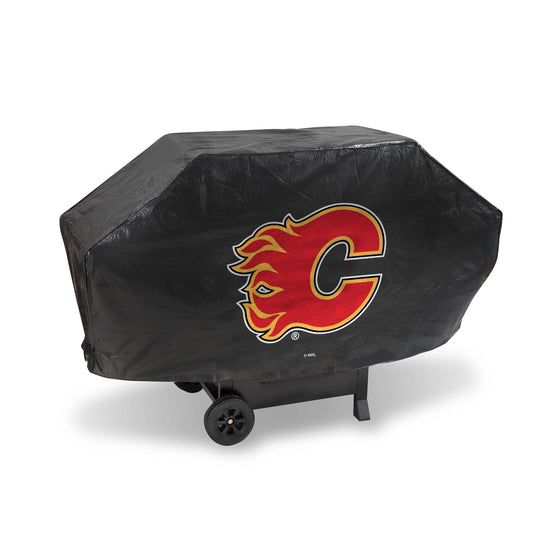 CALGARY FLAMES DELUXE GRILL COVER-(Black Background) (Rico) - 757 Sports Collectibles