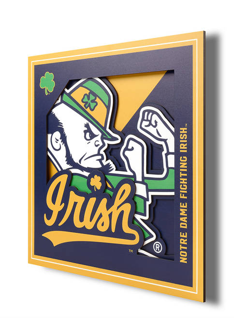 Officially Licensed NFL 3D Logo Series Wall Art - 12" x 12" - Notre Dame Fighting Irish - 757 Sports Collectibles