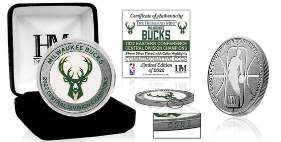 Milwaukee Bucks Central Division Champions Silver Color Coin