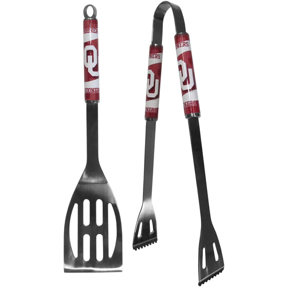Oklahoma Sooners 2 pc Steel BBQ Tool Set (SSKG) - 757 Sports Collectibles