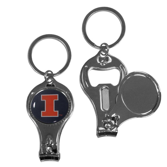 Illinois Fighting Illini Nail Care/Bottle Opener Key Chain (SSKG) - 757 Sports Collectibles