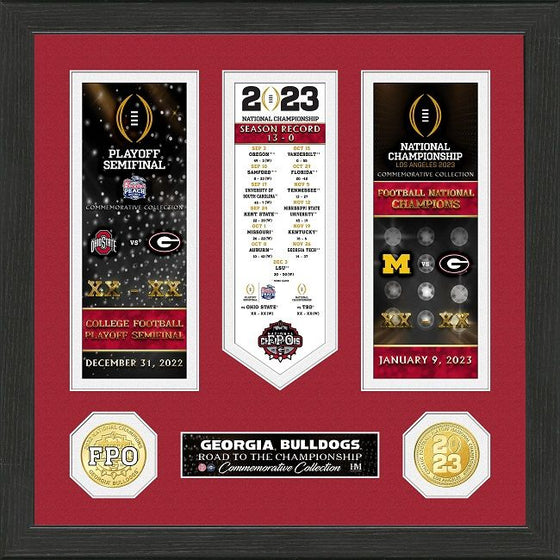 Georgia Bulldogs 2022-23 National Champions Road to the Championship Bronze Photo Mint - 757 Sports Collectibles