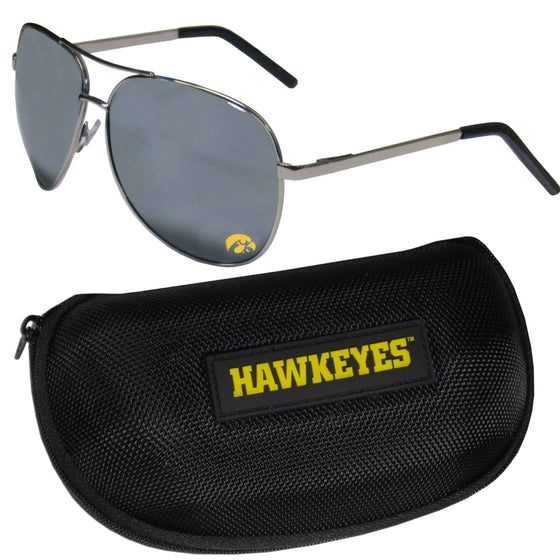 Iowa Hawkeyes Aviator Sunglasses and Zippered Carrying Case (SSKG) - 757 Sports Collectibles