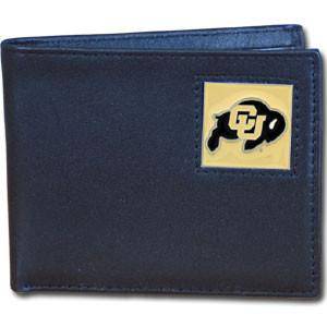 Colorado Buffaloes Leather Bi-fold Wallet Packaged in Gift Box (SSKG) - 757 Sports Collectibles