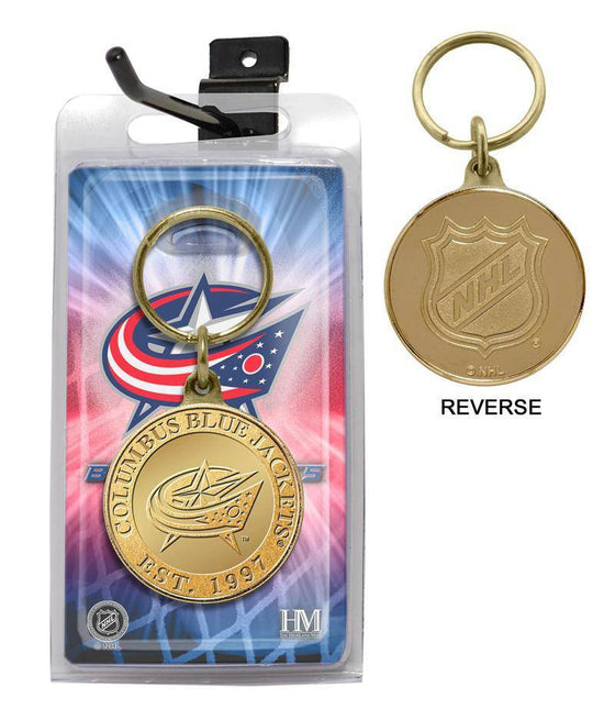 Columbus Blue Jackets Bronze Coin Keychain (HM) - 757 Sports Collectibles