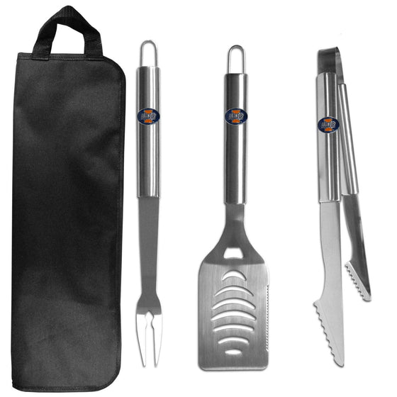 Illinois Fighting Illini 3 pc Stainless Steel BBQ Set with Bag (SSKG) - 757 Sports Collectibles