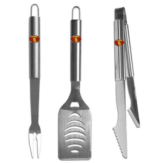 USC Trojans 3 pc Stainless Steel BBQ Set (SSKG) - 757 Sports Collectibles