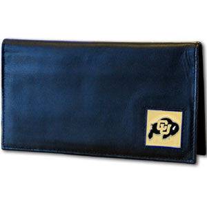 Colorado Buffaloes Deluxe Leather Checkbook Cover (SSKG) - 757 Sports Collectibles
