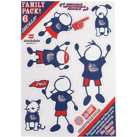 Gonzaga Bulldogs Family Decal Set Small (SSKG) - 757 Sports Collectibles