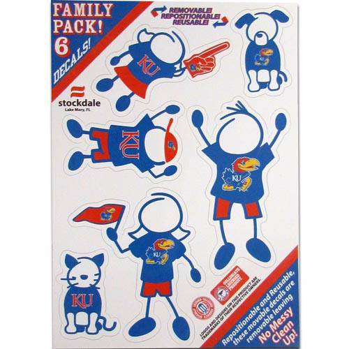 Kansas Jayhawks Family Decal Set Small (SSKG) - 757 Sports Collectibles