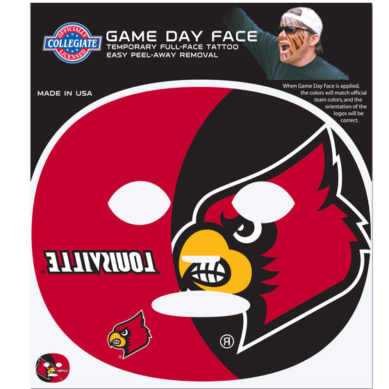 Louisville Cardinals Game Face Temporary Tattoo (SSKG) - 757 Sports Collectibles