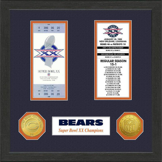 Chicago Bears  SB Championship Ticket Collection (HM) - 757 Sports Collectibles