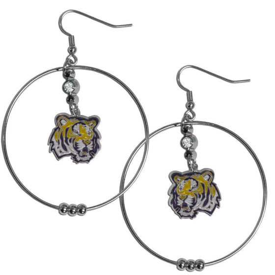 LSU Tigers 2 Inch Hoop Earrings (SSKG) - 757 Sports Collectibles