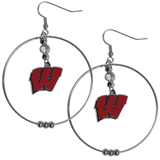 Wisconsin Badgers 2 Inch Hoop Earrings (SSKG) - 757 Sports Collectibles