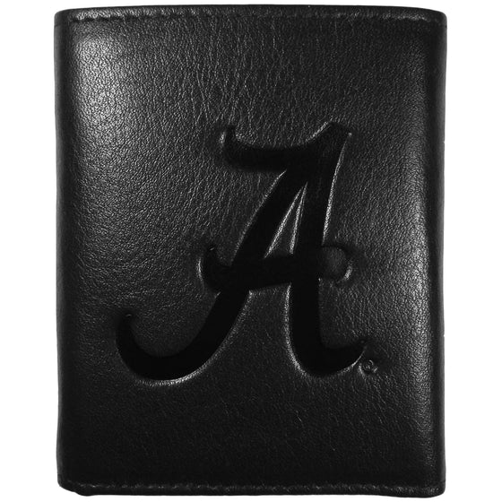 Alabama Crimson Tide Embossed Leather Tri-fold Wallet (SSKG) - 757 Sports Collectibles