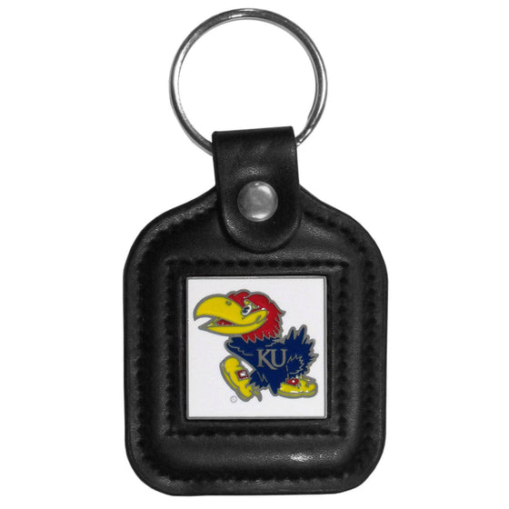 Kansas Jayhawks Square Leatherette Key Chain (SSKG) - 757 Sports Collectibles