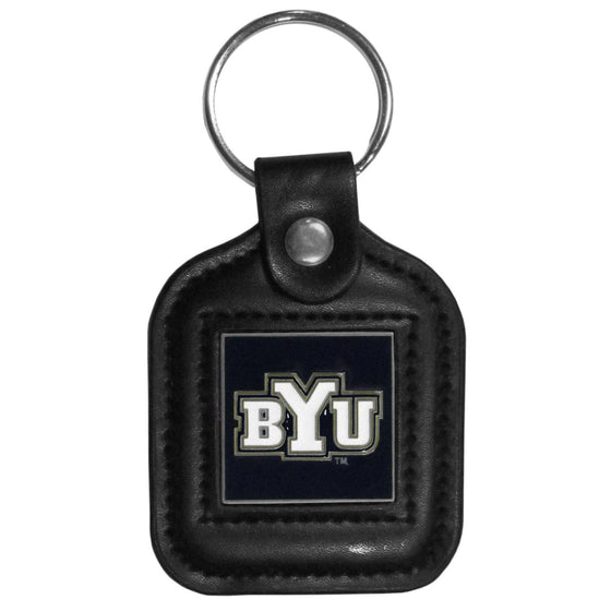 BYU Cougars Square Leatherette Key Chain (SSKG) - 757 Sports Collectibles