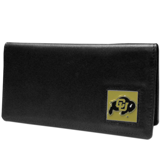 Colorado Buffaloes Leather Checkbook Cover (SSKG) - 757 Sports Collectibles