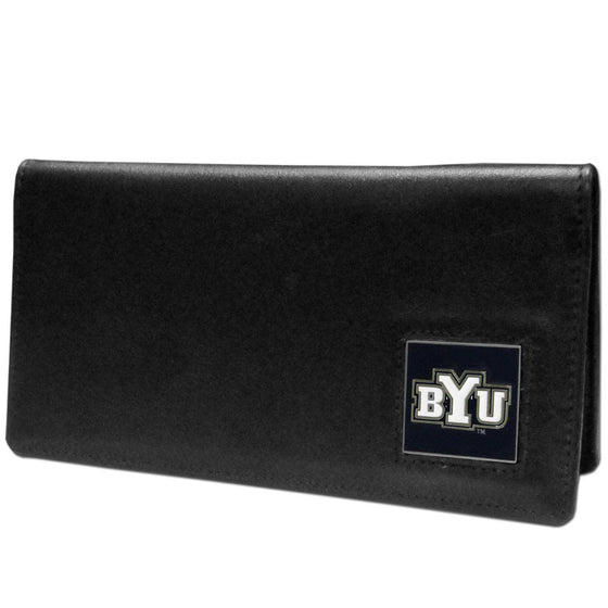 BYU Cougars Leather Checkbook Cover (SSKG) - 757 Sports Collectibles