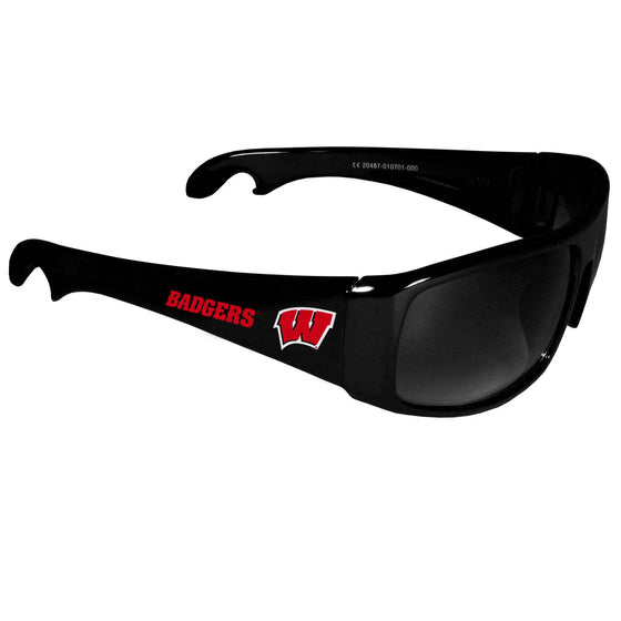 Wisconsin Badgers Wrap Bottle Opener Sunglasses - 757 Sports Collectibles
