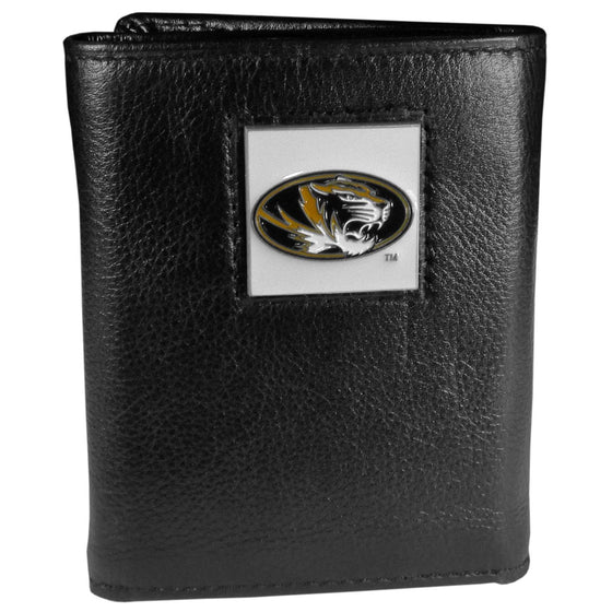 Missouri Tigers Deluxe Leather Tri-fold Wallet Packaged in Gift Box (SSKG) - 757 Sports Collectibles