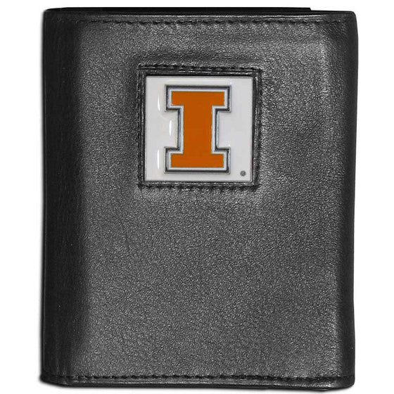 Illinois Fighting Illini Leather Tri-fold Wallet (SSKG) - 757 Sports Collectibles