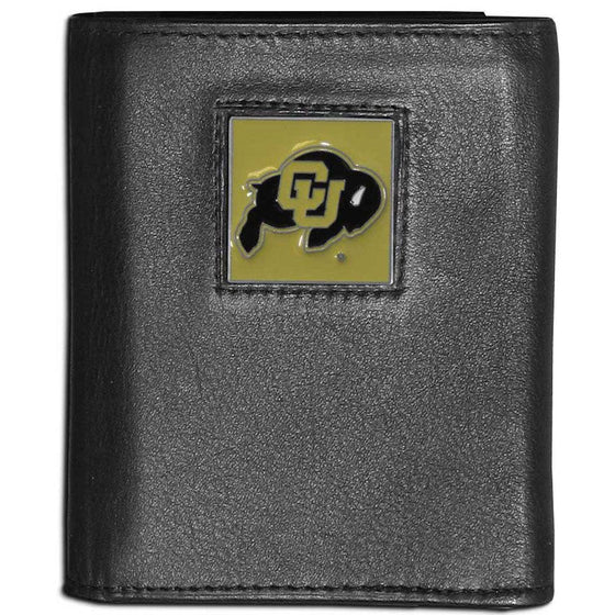 Colorado Buffaloes Leather Tri-fold Wallet (SSKG) - 757 Sports Collectibles