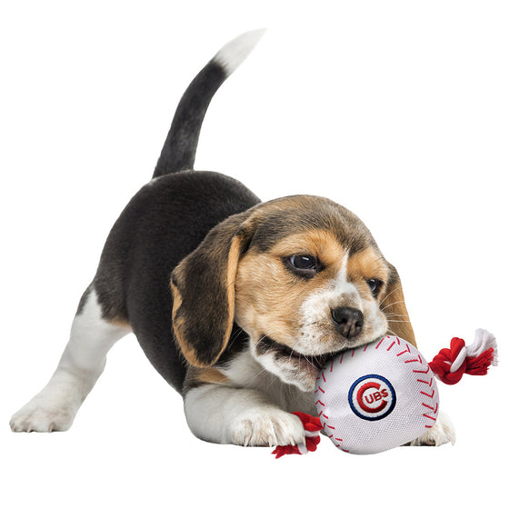 Chicago Cubs Baseball Toy - Nylon w/rope Pets First - 757 Sports Collectibles