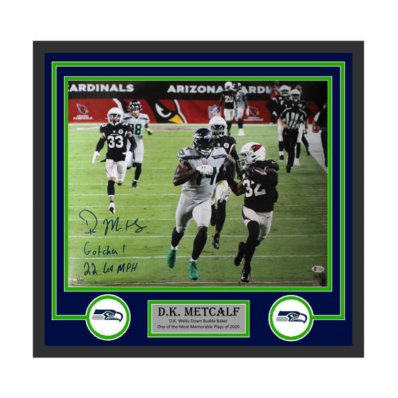 DK Metcalf Autographed/Signed Seattle Seahawks Deluxe Framed 16x20 Photo Gotcha BAS - 757 Sports Collectibles