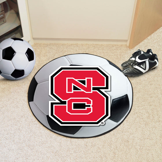 NC State Wolfpack Soccer Ball Rug - 27in. Diameter, NSC Logo