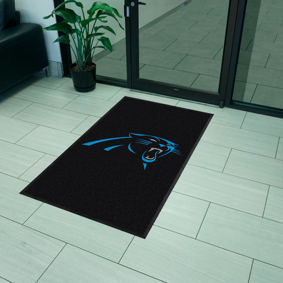 Carolina Panthers 3X5 High-Traffic Mat with Durable Rubber Backing - Portrait Orientation