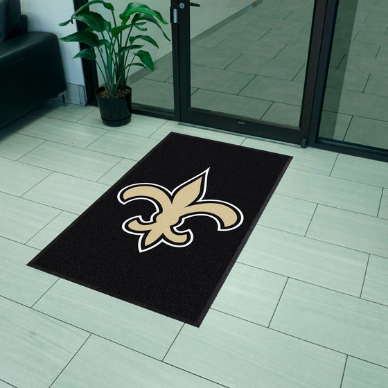 New Orleans Saints 3X5 High-Traffic Mat with Durable Rubber Backing - Portrait Orientation