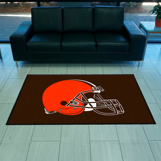 Cleveland Browns 4X6 High-Traffic Mat with Durable Rubber Backing - Landscape Orientation