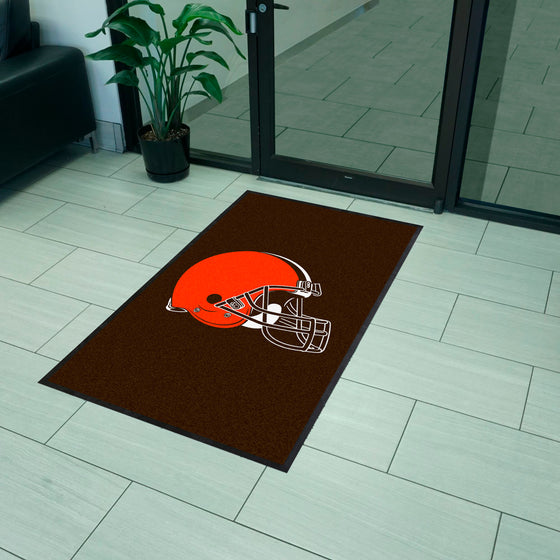 Cleveland Browns 3X5 High-Traffic Mat with Durable Rubber Backing - Portrait Orientation