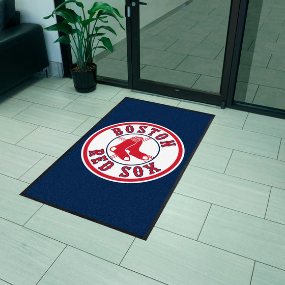 Boston Red Sox 3X5 High-Traffic Mat with Durable Rubber Backing - Portrait Orientation