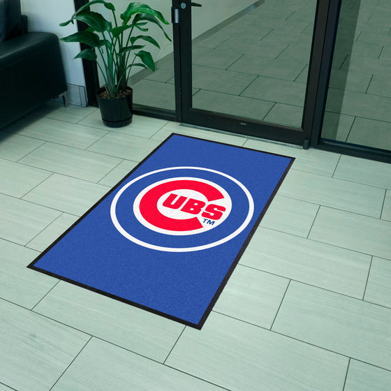 Chicago Cubs 3X5 High-Traffic Mat with Durable Rubber Backing - Portrait Orientation