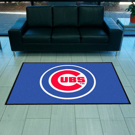 Chicago Cubs 4X6 High-Traffic Mat with Durable Rubber Backing - Landscape Orientation