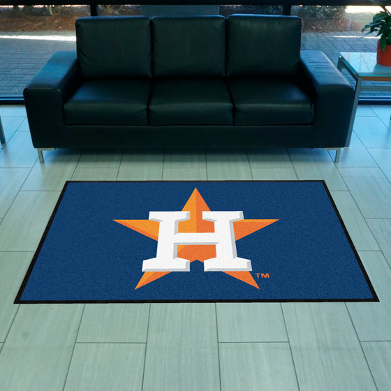 Houston Astros 4X6 High-Traffic Mat with Durable Rubber Backing - Landscape Orientation