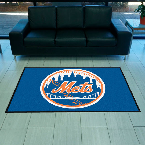 New York Mets 4X6 High-Traffic Mat with Durable Rubber Backing - Landscape Orientation