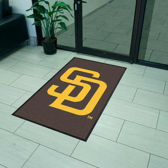 San Diego Padres 3X5 High-Traffic Mat with Durable Rubber Backing - Portrait Orientation