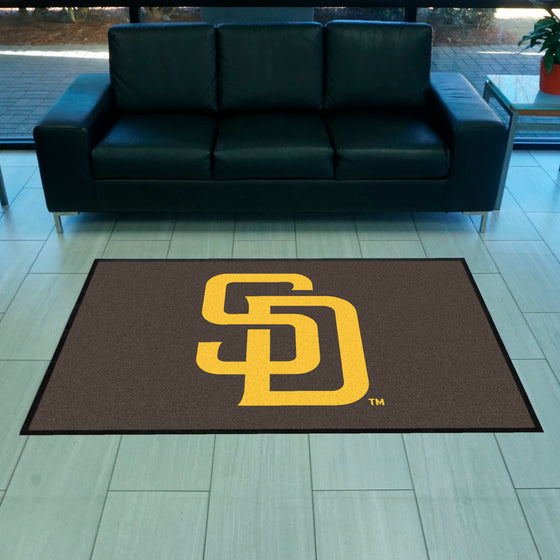 San Diego Padres 4X6 High-Traffic Mat with Durable Rubber Backing - Landscape Orientation