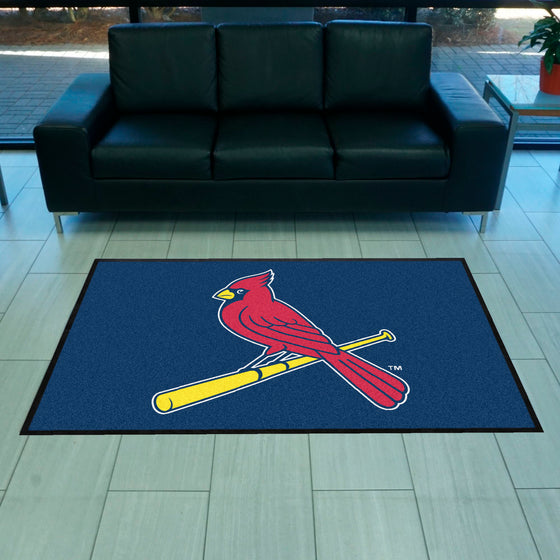 St. Louis Cardinals 4X6 High-Traffic Mat with Durable Rubber Backing - Landscape Orientation