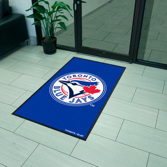 Toronto Blue Jays 3X5 High-Traffic Mat with Durable Rubber Backing - Portrait Orientation