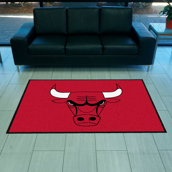 Chicago Bulls 4X6 High-Traffic Mat with Durable Rubber Backing - Landscape Orientation