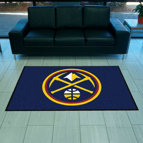 Denver Nuggets 4X6 High-Traffic Mat with Durable Rubber Backing - Landscape Orientation
