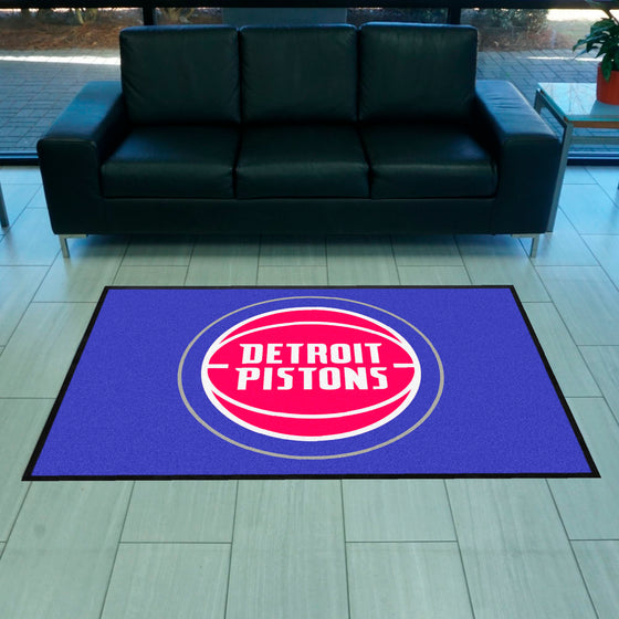 Detroit Pistons 4X6 High-Traffic Mat with Durable Rubber Backing - Landscape Orientation
