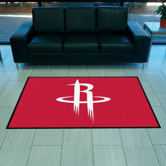 Houston Rockets 4X6 High-Traffic Mat with Durable Rubber Backing - Landscape Orientation