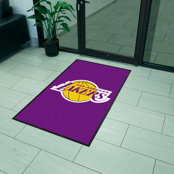 Los Angeles Lakers 3X5 High-Traffic Mat with Durable Rubber Backing - Portrait Orientation