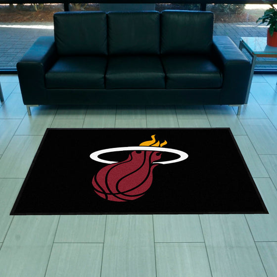 Miami Heat 4X6 High-Traffic Mat with Durable Rubber Backing - Landscape Orientation
