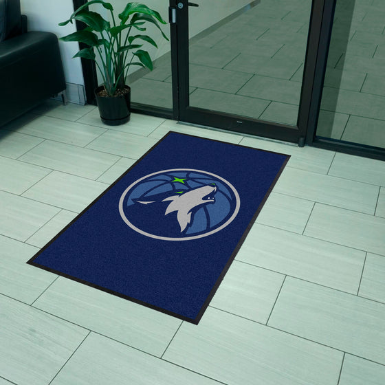 Minnesota Timberwolves 3X5 High-Traffic Mat with Durable Rubber Backing - Portrait Orientation